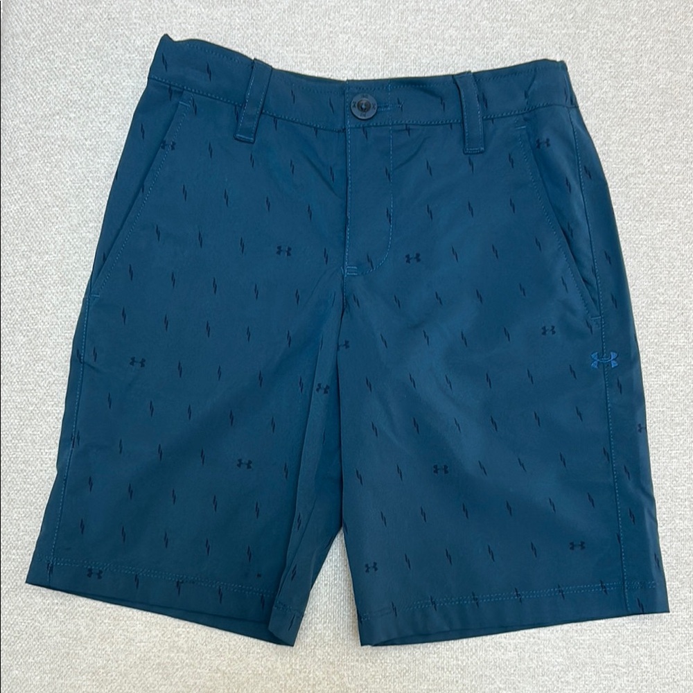 Under Armour Blue Shorts with Flat Front Design and Clean Appearance